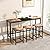 Rhomtree 4 Piece Multi-Functional Modern Rectangular 60" Dining Pub Bar Table Set with Convenient Hanging Stool Design, Easy to Assemble, 3 Stools, Kitchen Small Places(Natural)