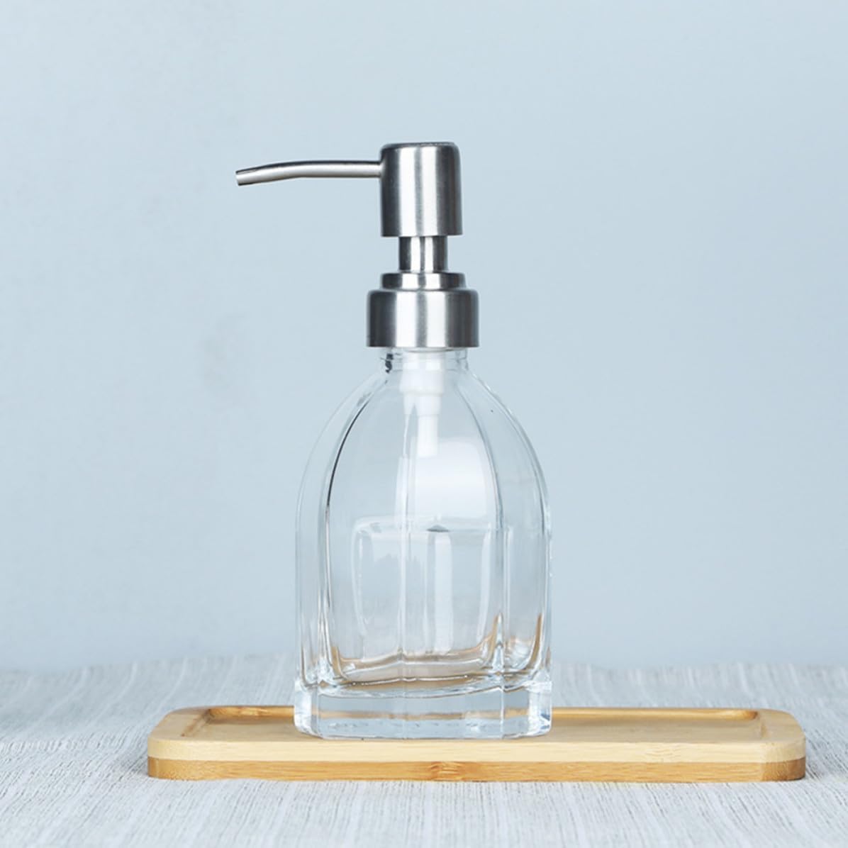 Glass Lotion Dispenser Pump Bottle, 210ml Refillable Stainless Steel image 5