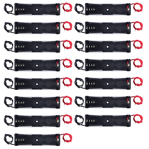 DORHEA 15PCS 18650 Battery Holder Bundle with Wire 18650 Battery Holder Case 3.7V 1 Slot DIY Battery Storage Boxes 1 Slot Black Plastic Batteries Case for 18650 Single Battery