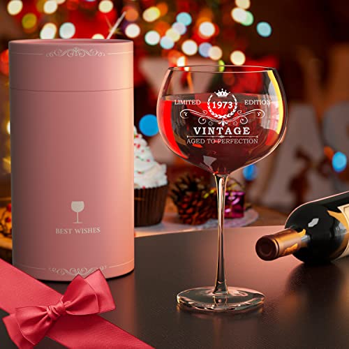 50Th Birthday Gifts For Women,1973 Vintage Wine Glass -50 Year Old Gifts For Womens 50Th Birthday Gifts Ideas For Her Friend Mom Sister Wife Bday Presents,50Th Wedding Anniversary Birthday Decorations #TOP6
