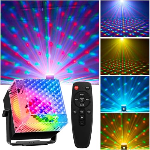 Discokugel,RGB Bühnen Stroboskop Partylicht mit Fernbedienung,Musikgesteuert DJ Party licht,RGB Bühnenlichter mit Fernbedienung,Partylicht für Tanzpartys, Dekorationslichter,Weihnachten, Karaoke, KTV
