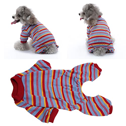 Pijama Listrado para Cães, Camisa de Material Macio e Elástico para Cães, Fantasias Clássicas Confor