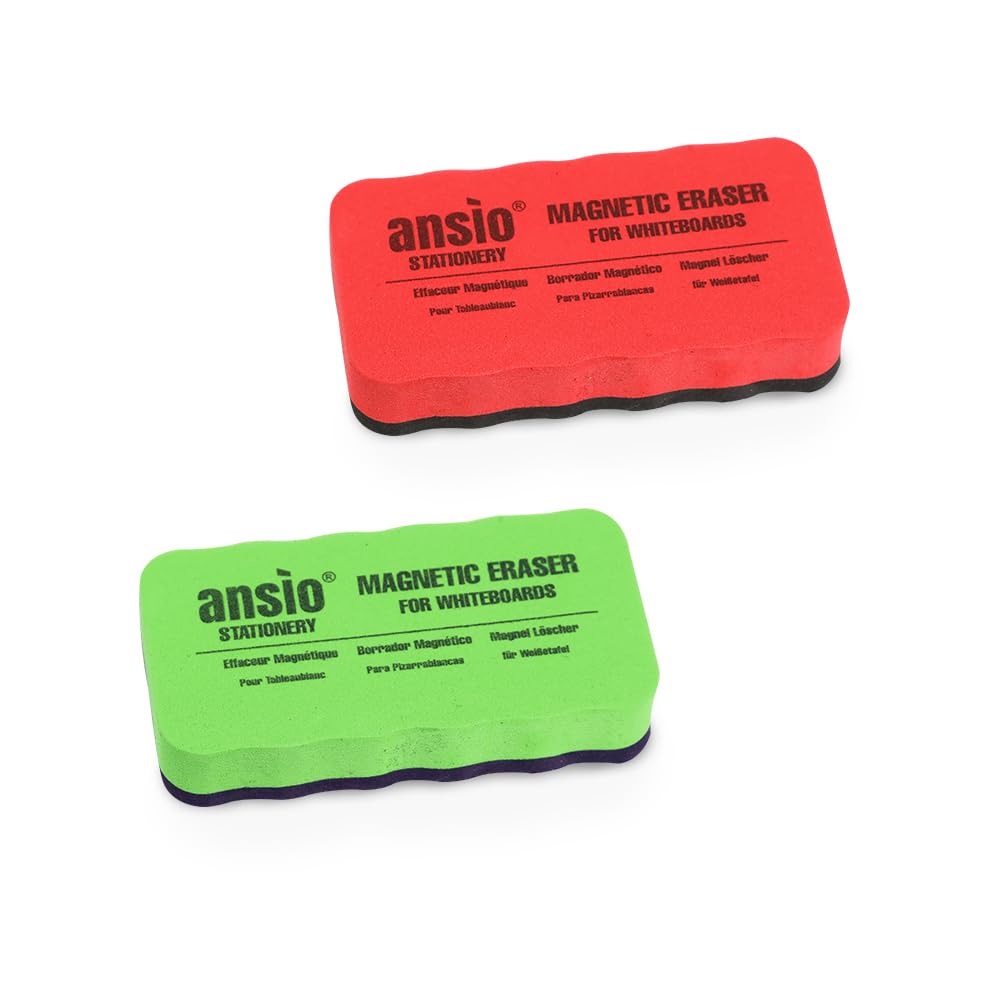 ANSIO Magnetic Eraser for Whiteboards Durable & Light Weight Whiteboard Dry Eraser - Pack of 2