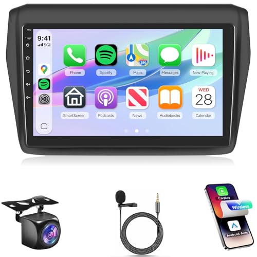 4G+64G Rimoody Android 13 Car Stereo Radio for Suzuki Swift 2017 2018 2019 2020 Wireless Carplay Android Auto GPS Navigation WiFi, 9 Inch Touch Screen Bluetooth 5.0 FM EQ + AHD Backup Camera