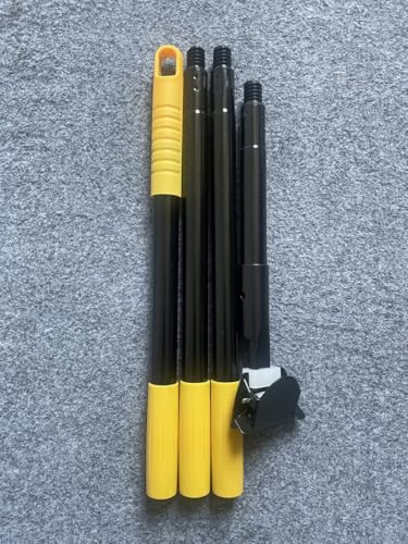 BeiLan Clip on Dust Mop Handle Heavy Duty - 59 Inch Commercial Dust Mop Frame Handle - Industrial Mop Stick Replacement for Floor Cleaning - Professional Mops Head Replacement Holder (Yellow)