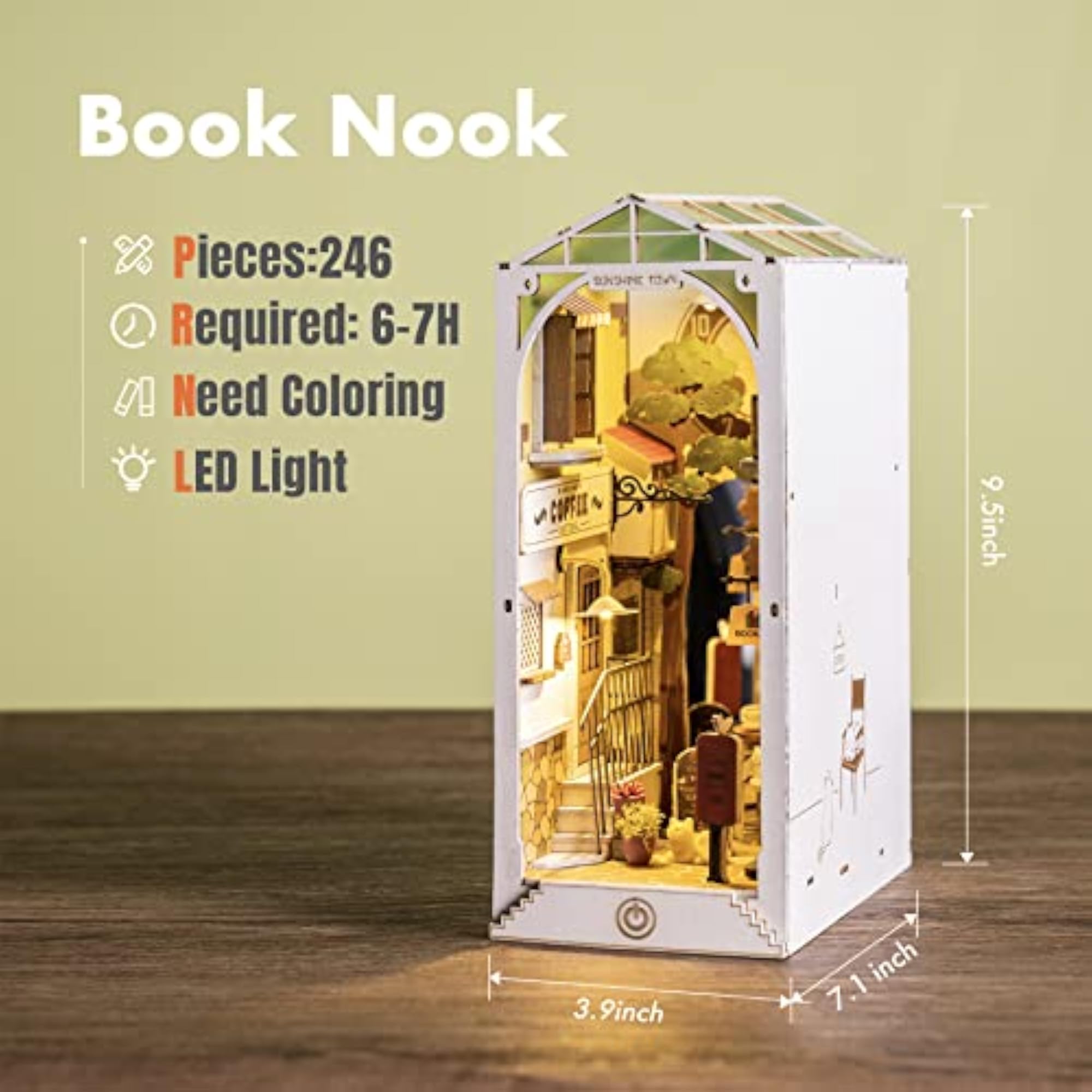 LED Book Nook Kit, Decorative Bookend Stand