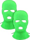 2 Pieces 3-Hole Ski Mask Knitted Face Cover Winter Balaclava Full Face Mask for Winter Outdoor...