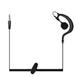 UAYESOK G Shape 3.5mm Police Receive/Listen Only Earpiece Soft Ear Hook Surveillance Headset for Radio Speaker Mics,Shoulder Mics Black