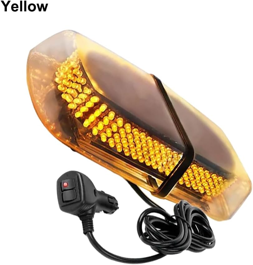 240-LEDs 12" Rooftop Strobe Light Amber Light, Warning Safety Rooftop Signal Lamps for 12-24V, Construction Vehicles, High Bright LED Emergency Flashing Beacon Light w/Magnetic Mount