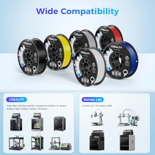 Image of Creality ABS Filament 1.75mm Gray 1KG, 3D Printer Filament, Excellent Resistance, Odorless Non-Toxic, Stability, Tough, 1kg(2.2lbs) Printing Filament for 3D Printer