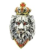 Silver Plated Lion Ring for Men King of the Prairie Adjustable Opening Vintage Gothic Tribal Biker L