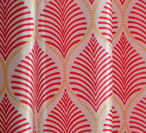 Image of Yarnis Floral Printed Light-Filtering Curtains 9 Feet Long Set of 2 for Long Set of 2 Door Living Room, Pink, Parda