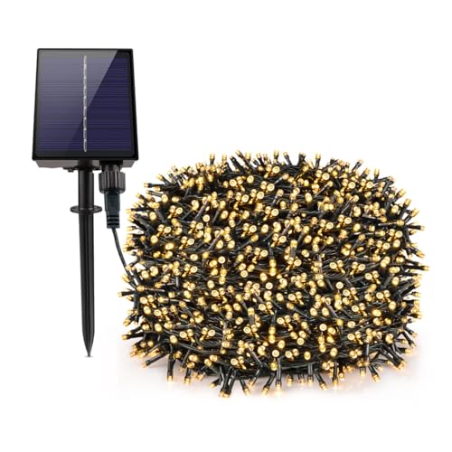 Pisca Fio LEDs Solar 1000 Lâmpadas 100m Decoração Externa