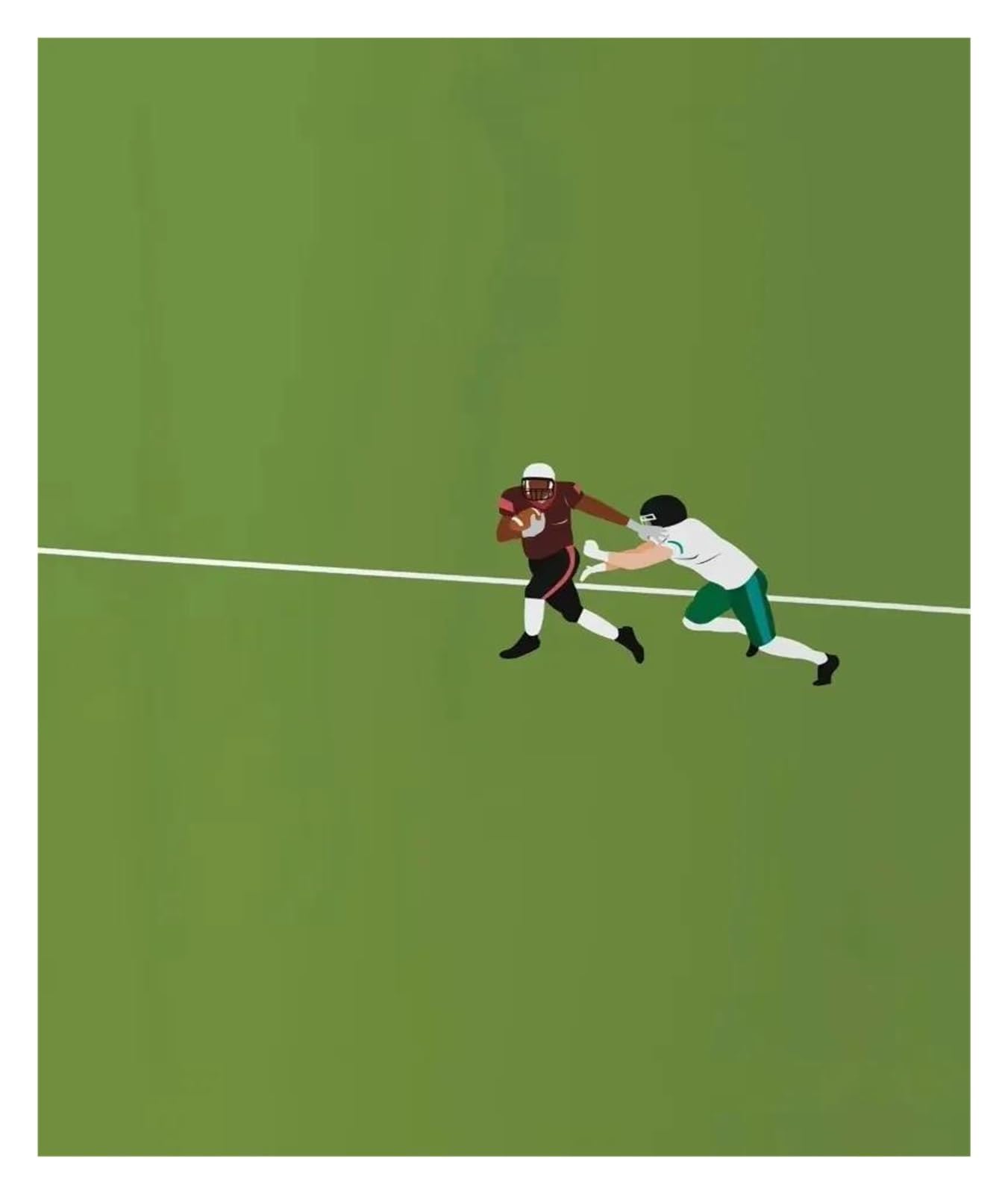 Affiche minimaliste sport et art mural déco chambre : toile moderne athlète 50x70cm