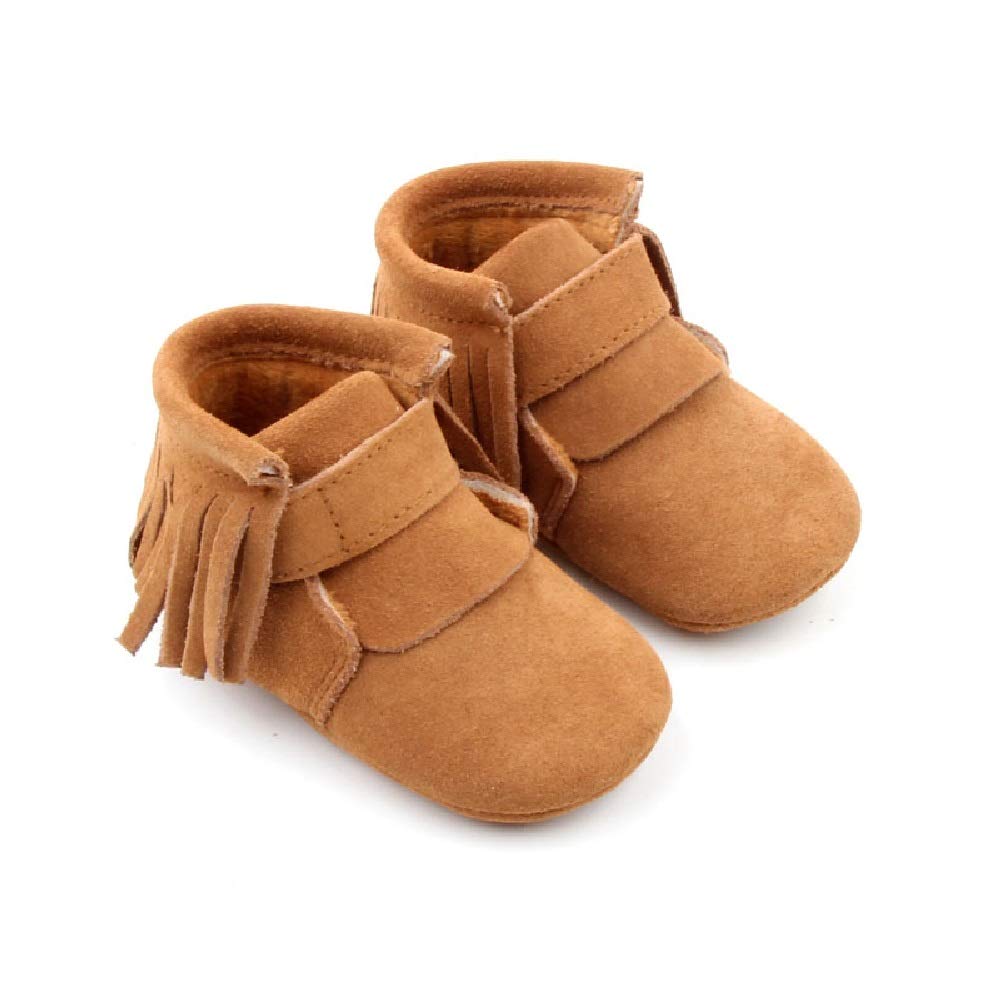 Starbie Baby Boots, Toddler Boots, Baby Booties for Infant Baby Girls and Boys with Non-Slip Soles. Warm Snow Boots (5, Brown)