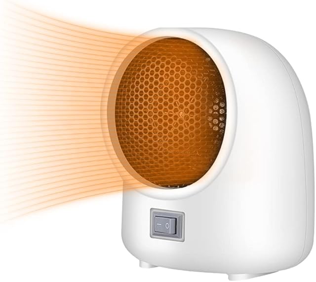Foreverup Electric Fan Heater, 400W Portable Mini Efficient Electric Heater, PTC Ceramic Heater with Thermostat for Home, Office Space Or Travelling, Low Noise, Low Energy, Fast Heating (White)