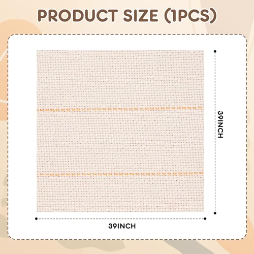 Image of 40 inchx40 inch Inch Premium Tufting Cloth with Marked Lines, Monks Cloth for Punch Needle Fabric for Art Hand Making DIY Craft Decoration
