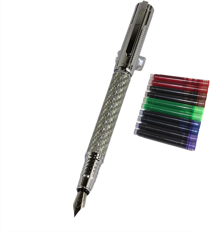 Gullor 2030 Fountain Pen with Original pen box and 5 colour ink cartridge - Silver