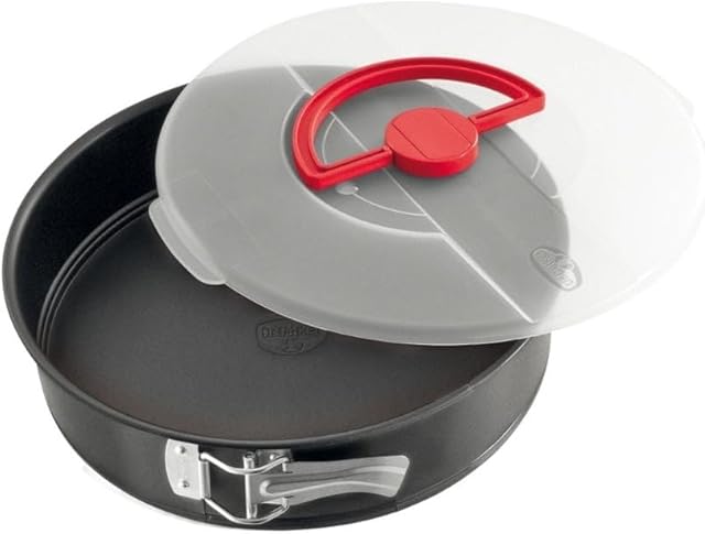 Dr.Oetker Forma do pieczenia Bake & Go z pokrywką Ø 26 cm w kolorze czarnym, stal nierdzewna, 26 x 26 x 7 cm