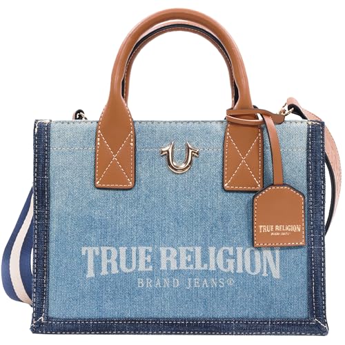 Image of True Religion Women's Tote Bag, Medium Travel Purse Handbag with Adjustable Shoulder Strap and Horseshoe Logo