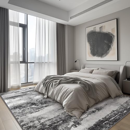 Area Rugs 8x10 for Living Room Bedroom Machine Washable Modern Abstract Soft Dark Large Rugs with Non Slip Backing, Floor Carpet for Dining Room