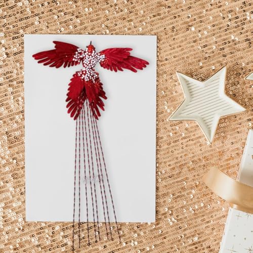 Oiseaux artificiels de Noël à clipser et plumes pour loisirs créatifs - 8