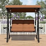 Hollywoodschaukel 2-Sitzer Mit Verstellbarem Sonnendach & Standgestell...