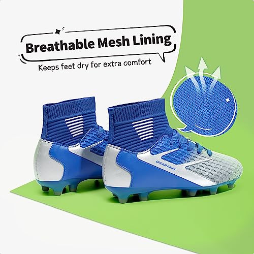 Dream Pairs Boys Girls Hz19002K Blue White Grey Soccer Football Cleats Shoes Size 6 M Us Big Kid #TOP4