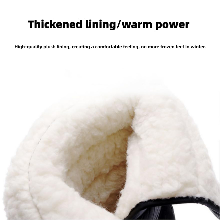 Men's Winter Snow Boots Waterproof Lightweight Warm Fashion Mid Calf Boot (black, Adult, Men, 9, Numeric, US Footwear Size System, Wide)3