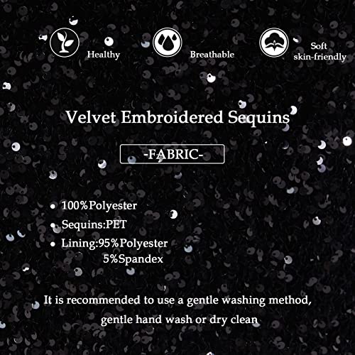 Dwirapal Women’s Sequin Velvet Skirt Elastic High Waist Sparkle Split Hem Night Out Party Maxi Skirt #TOP2