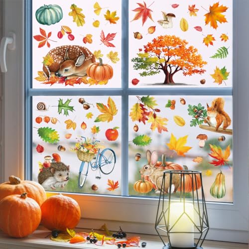 84 piezas decorativas para ventana otoño multicolor