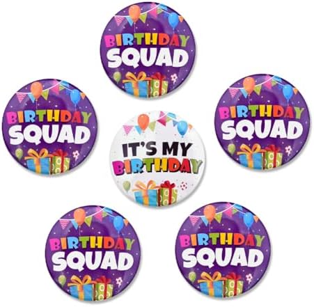 Birthday Button Pins for Adults Kids Niece Nephew Daughter Son Happy Birthday Gifts for Coworkers Colleges Birthdays Pin Brooch for Clothes Dress Badges Pins for Men Women 6pcs image 2