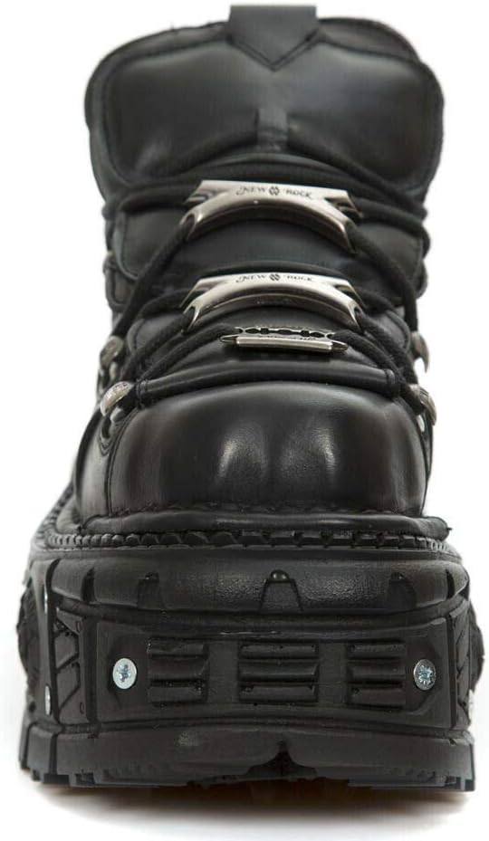 New Rock Men's TANK 100% Leather Goth Platform Punk Fashion Ankle Boots Shoe