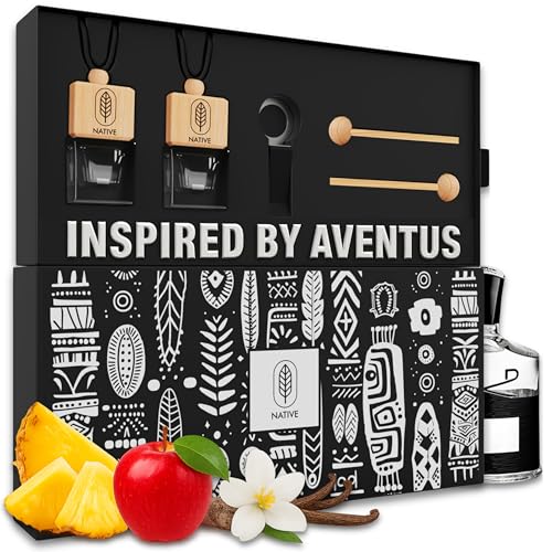 Car Air Freshener | Inspired by Aventus | Long-Lasting Fresheners Perfume Scent | Strong Car Diffuser with Odor Eliminator Technology | Premium Car Scent | Two 8ml Gift Set | Made in USA
