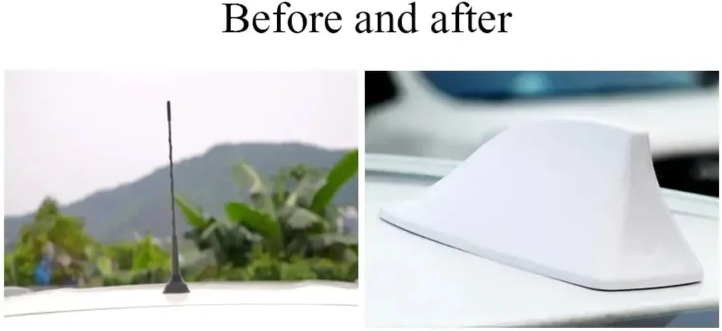 Car Roof Shark Fin Decorative Aerial Antenna Cover Sticker Roof Universal Car Radio FM Signal Design for All Car Decorative(Black)