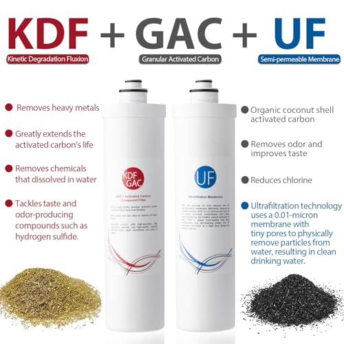 Image of iSpring CUA4-BLK 0.01 Micron Ultra Filtration Under Sink Water Filter System, High Capacity Tankless 4-Stage Ultrafiltration Water Filter, Removes 99.99% Contaminants, Quick Filter Change with Faucet