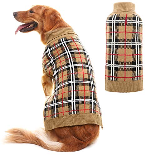 Classic Plaid Dog Sweater - Puppy Festive Winter Warm Cute Clothes 1