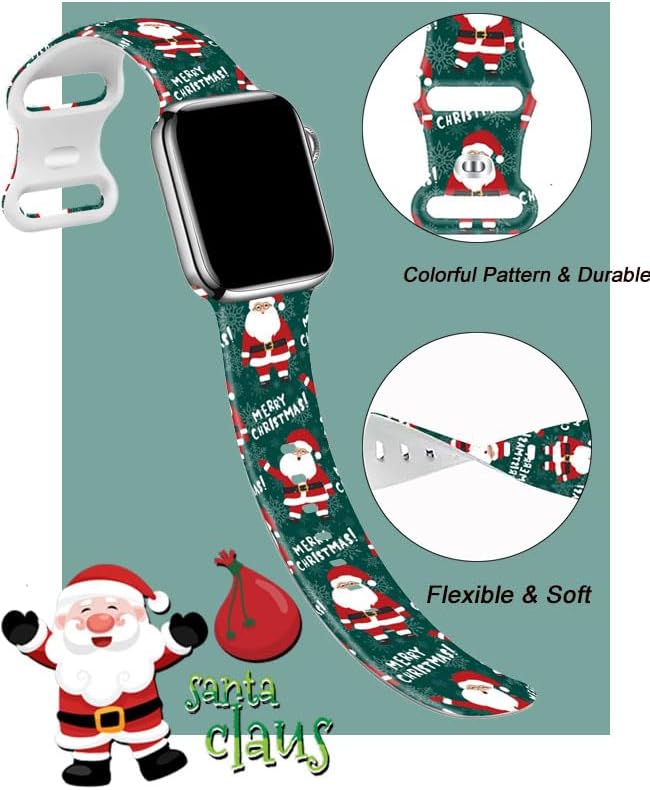 Miniatura 3 de Correa de reloj de Navidad para Halloween compatible con Apple Watch Band de 1.496 in, 1.575 in, 1.614 in, 1.654 in, 1.732 in, 1.772 in, iWatch SE