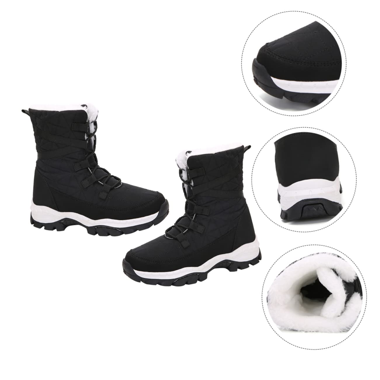 VANZACK Zapatos de Algodón Cálidos Botas de Invierno Botas de Cálidas Cómodas de Media Caña para Mujer