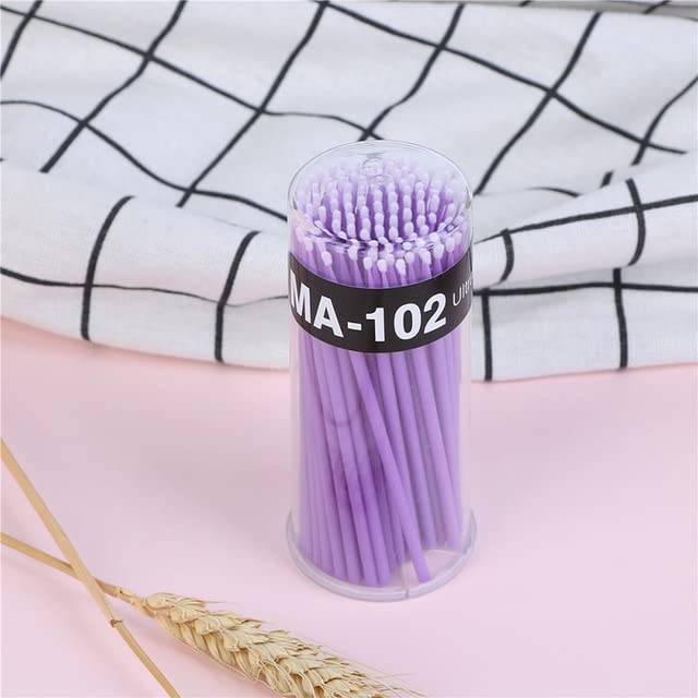 100 Pcs/Pack Disposable Micro Brush Microbrush Applicators Eyelash Extensions Remove
