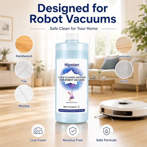 Image of 1L Floor Cleaner for ECOVACS DEEBOT X11 /X9 /X8 /T90 /T80 /T50 /T30 /T20 /N30 /N20 - Low-Foam Mopping Solution for Robot Vacuum - Pet & Kid Safe Multi-Surface Cleaner for Hardwood, Tile, Marble
