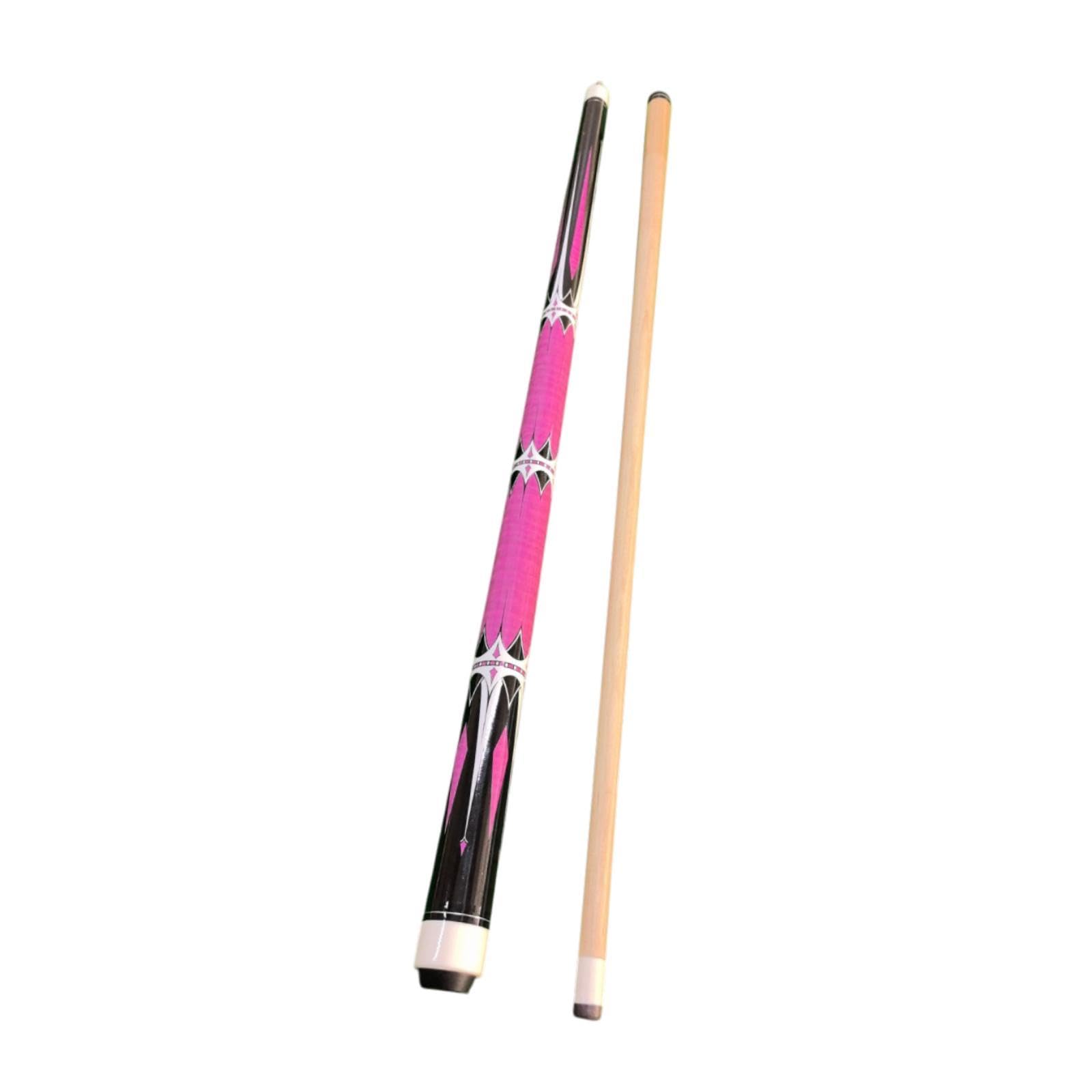 Hellery Pool Cue Stick 1/2 Split Wood for Home And Bar Use 145cm with 13mm Tip, Pink