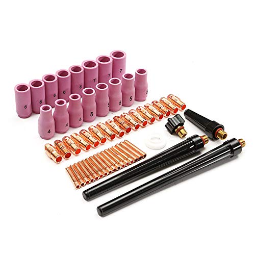 Alffun 53Pcs Tig Collets Bodies Alumina Cup Assorted Size Fit Sr Wp 9 20 25 Tig Welding Torch #TOP3