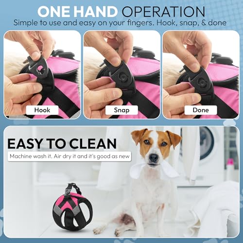 Image of Gooby Soft Mesh X Step in Dog Harness - Pink, Large
