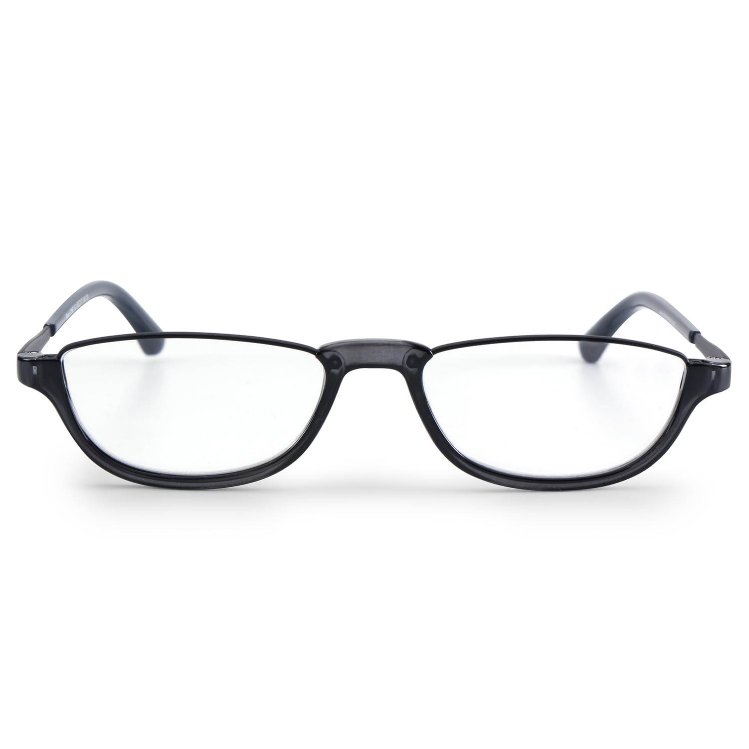 DR.HARMANN'S READING GLASSES® FULL RIM WITH METAL COMBINATION fitted with Anti Reflection Coating Lens (Model: iRead ONE ARC Transparent Grey with Black colour +3.00) 1