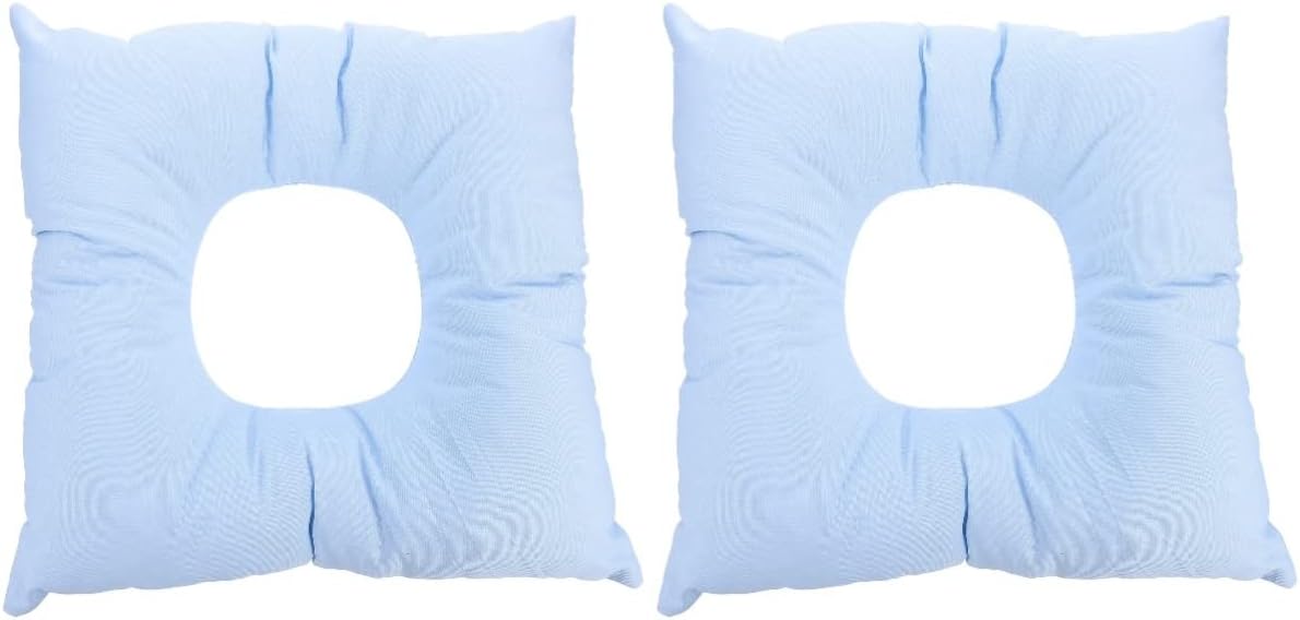 iplusmile 2 pcs Relax Salons for Salon Comfortable Pads Travel Cradle Massage Tables Washable Table Flight Face Reusable Blue Chair Beauty Bed Donut Down Headrest Parlors Body O-Shaped Hole