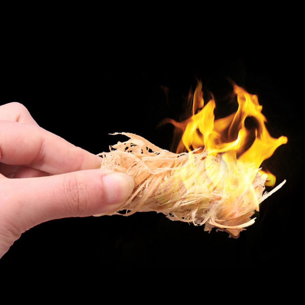 BESPORTBLE Roll Fire 32pcs Natural Wooden Firelighters Perfect for Camping Barbecues Emergency