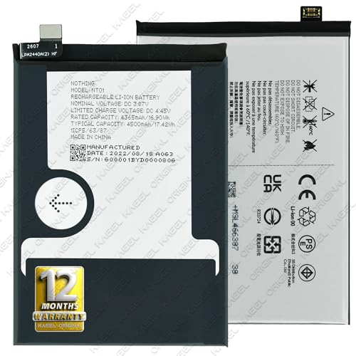 Image of NT01 Genuine Replacement for Nothing Phone (1) 33W Fast Charging Models A063-4500mAh - with 12 Months Warranty* (White)