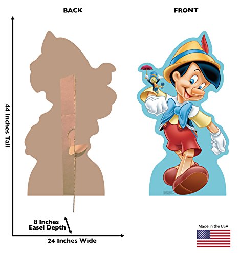 image for Cardboard People Pinocchio & Jiminy Cricket Life Size Cardboard Cutout
