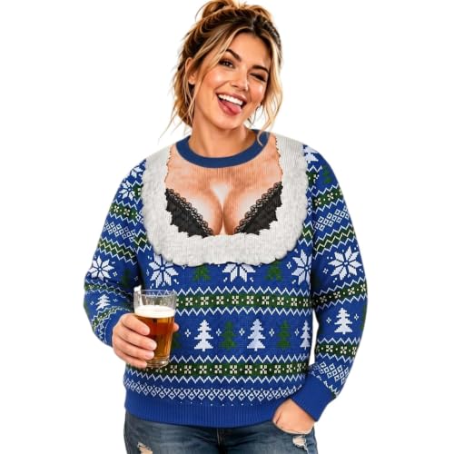 Ugly Christmas Sweatshirts for Women Funny 3D Xmas Print Pullover Tops - image 1